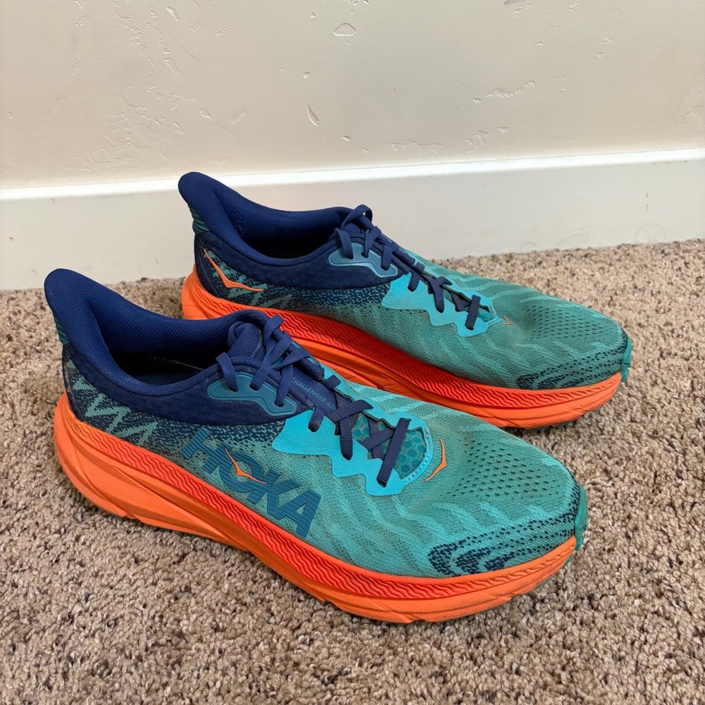 Hoka Men’s ATR All Terrain Running Shoes Challenger 7 Size 12 Blue Orange